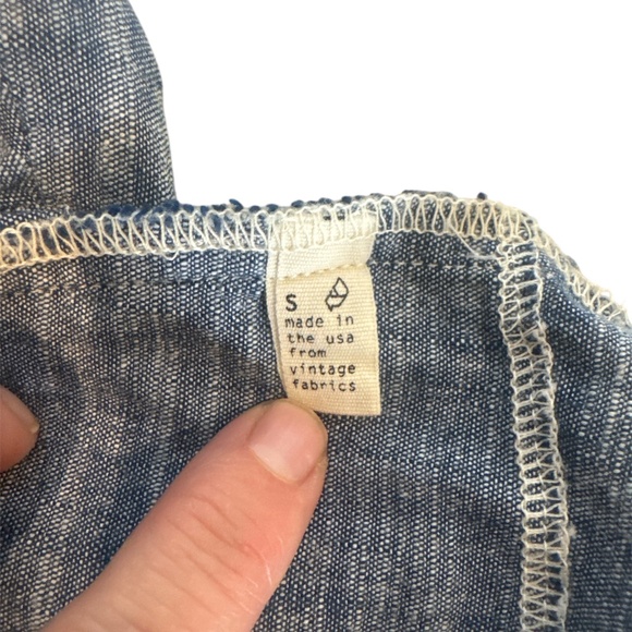 Urban Renewal Women's Tunic Small Pockets Vintage Fabrics Chambray Made In USA - Picture 5 of 6